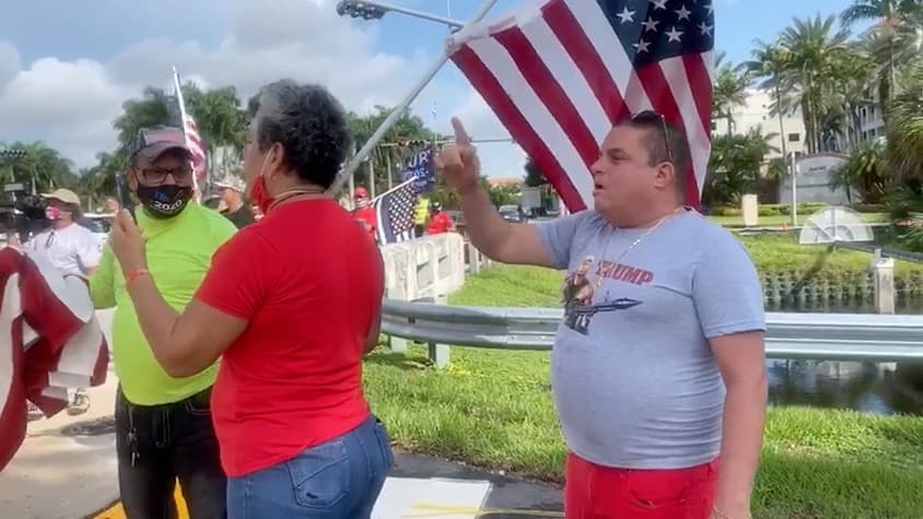 Visita de Trump a Miami genera tensión entre seguidores del presidente y Joe Biden 
