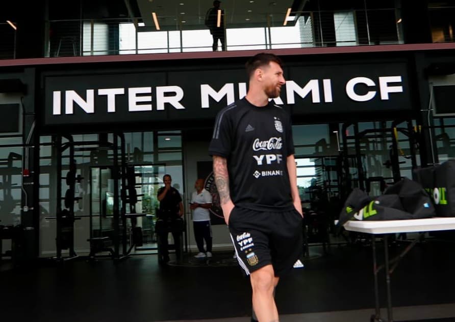 Lionel Messi en el centro de entrenamiento de Inter Miami CF.