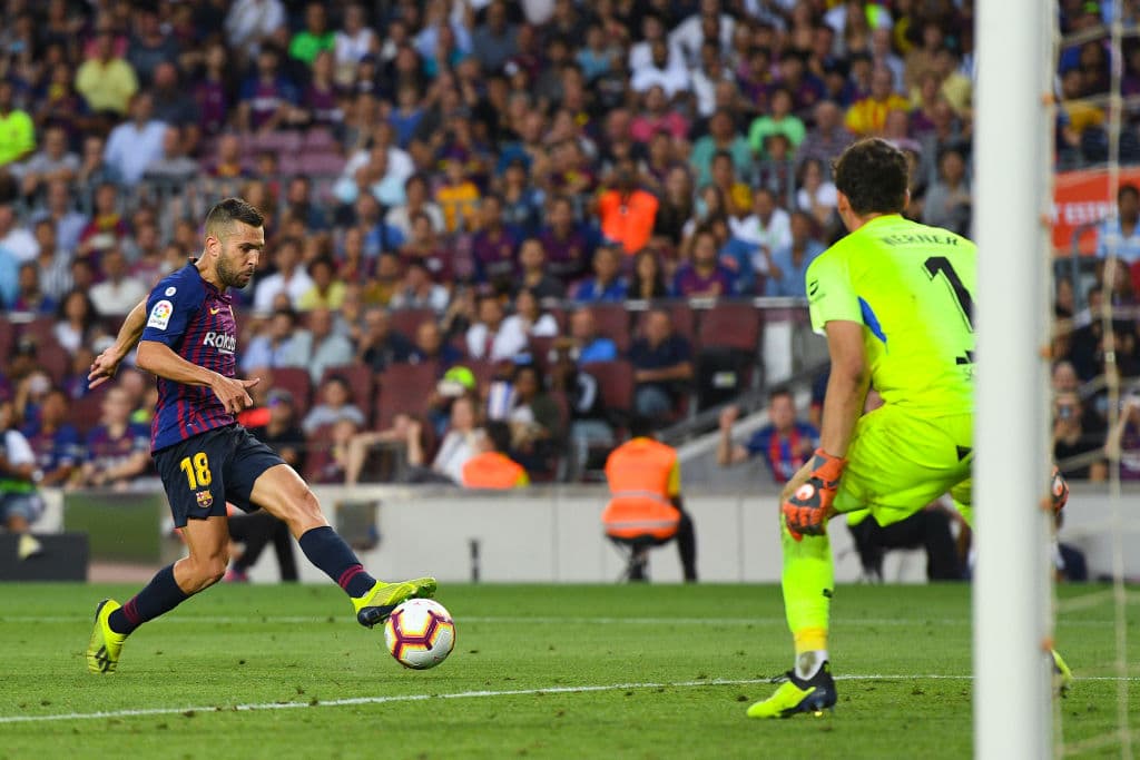 Jordi Alba se unió a la cuenta goleadora al minuto 36 del segundo tiempo para marcar el 7-2, en lo que ya era una paliza.