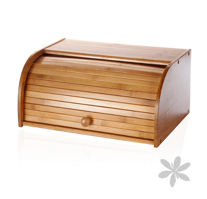 El pan es un ingrediente poroso que puede impregnarse facilmente de olores y humedad. Paneras como esta, fabricada con bambú, son indispensables para que se conserven mejor. Hay modelos que tienen compartimentos para guardar un cuchillo con sierra. |
<b>De venta en:</b> 
<b><a href=" http://www.houzz.es">Houzz</a></b>, $46.99