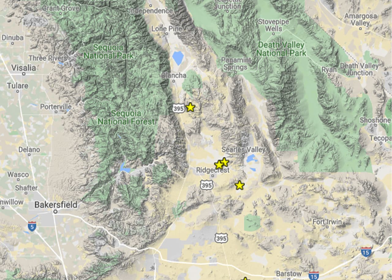 Al menos tres temblores sacuden el área de Ridgecrest durante la noche