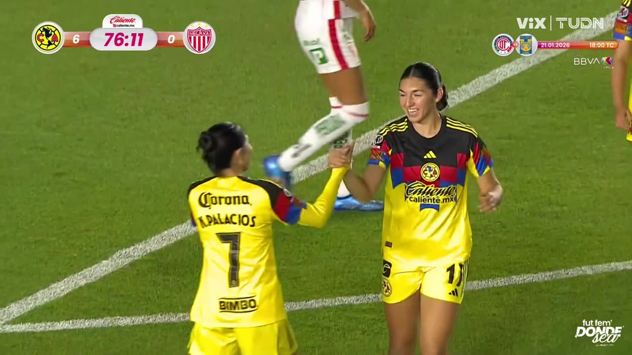 ¡Goleada brutal del América! ¡Doblete de Pineda y ya son SEIS vs. Necaxa!