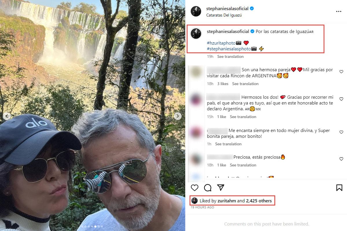 Stephanie Salas y Humberto Zurita en Iguazú.