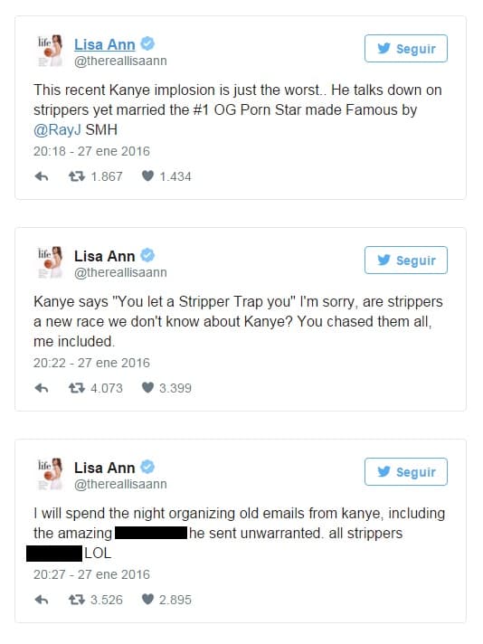 Estos fueron los mensajes con los que la actriz pone en su lugar al rapero.