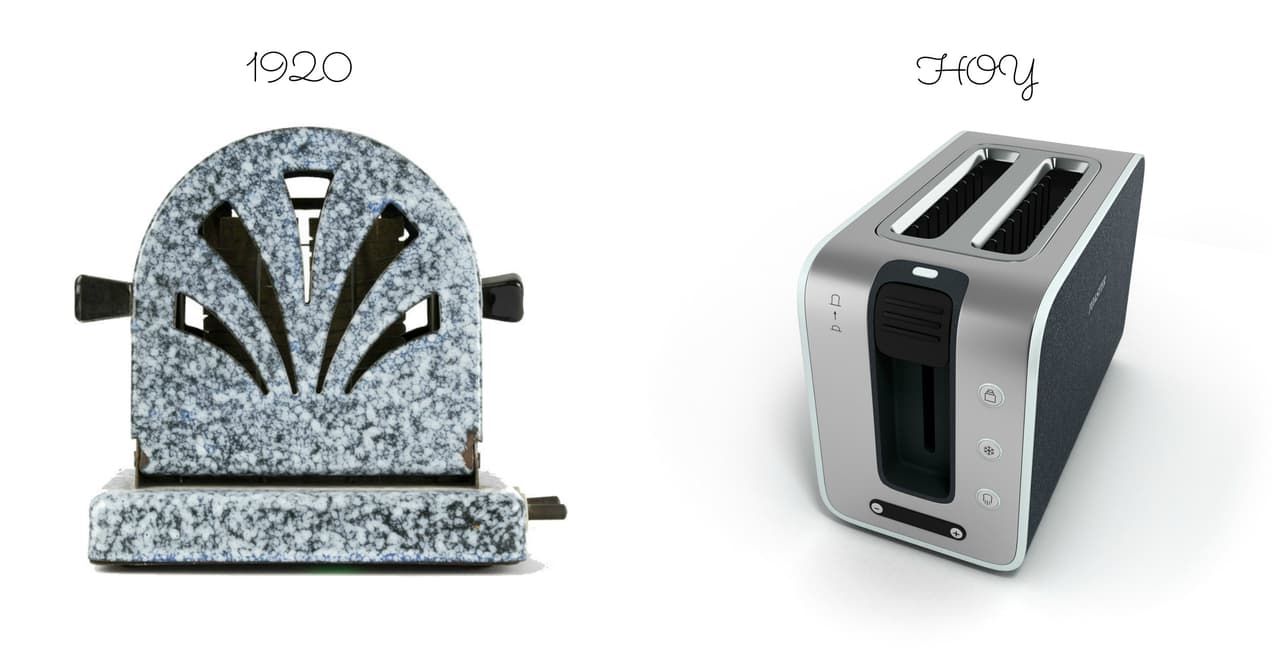 Las décadas entre 1920 y 1940 fueron una de las más activas en la innovación del diseó y funcionalidad de las 
<b><a href="http://www.univision.com/estilo-de-vida/gadgets-de-cocina/las-maquinas-que-revolucionan-la-cocina">máquinas para tostar pan.</a></b> El diseño que perduró, hasta la fecha, se conoce como "pop up" —porque lanza los panes al aire— y fue patentado en 1926. En paralelo, las panaderías comenzaron a vender panes cuadriculados y precortados, predecesores del pan de caja moderno.