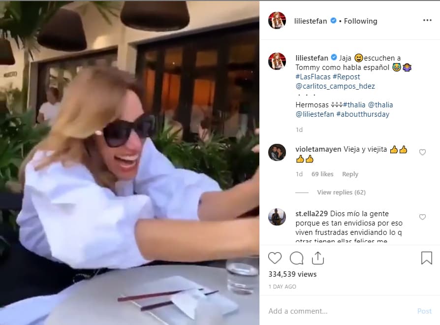 La Flaca compartió en su cuenta de Instagram un pequeño video que fue grabado por Tommy Mottola, donde se ve a Thalía y a Lili jugando a posar.