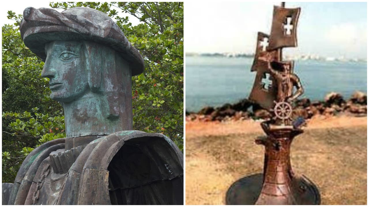 Error histórico en la controversial estatua de Colón, la más grande de América