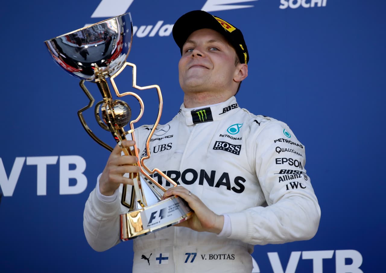 En su quinto año como piloto en propiedad de la máxima categoría del automovilismo, Valtteri Bottas logró ganar su primera carrera en el Gran Premio de Rusia, confirmando así su buena temporada tras dos podios (tercer lugar) en las últimas tres válidas.