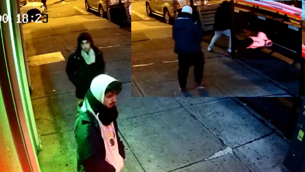 Imágenes del ataque a un hombre cuando estaba parado en una calle de Queens