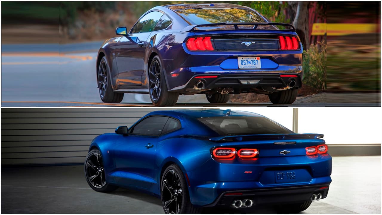 <h3 class="cms-h3-H3">Parte trasera.</h3>
<br>
<br>Sólo el ojo finamente entrenado podrá diferenciar al Mustang 2018 de su antecesor inmediato. Ford redibujó los contornos de las luces traseras para hacerlas cóncavas y al panel negro que las separa en el modelo GT le esculpio una línea central transversal. El Camaro por su parte cuenta con un resideño del conjunto óptico trasero, muy necesario si alguién se pregunta cual es mi opinión, que lo vincula con el legado de los autos deportivos de Chevrolet como el Corvette y otros Camaros del pasado.