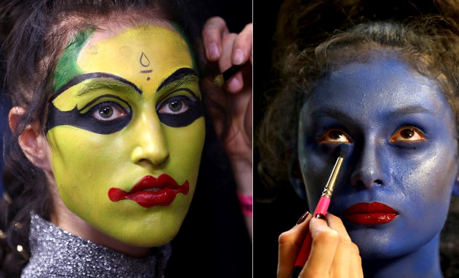 La maquillista 
<a href="http://isamayaffrench.com/">Isamaya Ffrench</a> estuvo a cargo del maquillaje del desfile de Ashish y maquilló por completo la cara de algunas de las modelos. Colores como el azul y el amarillo fueron protagonistas en estos looks