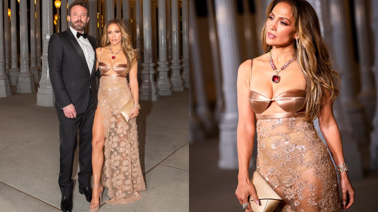 Este fue el look dorado por el que se decidió JLo para acudir junto a Ben Affleck a la Gala LACMA Art+Film 2023.
