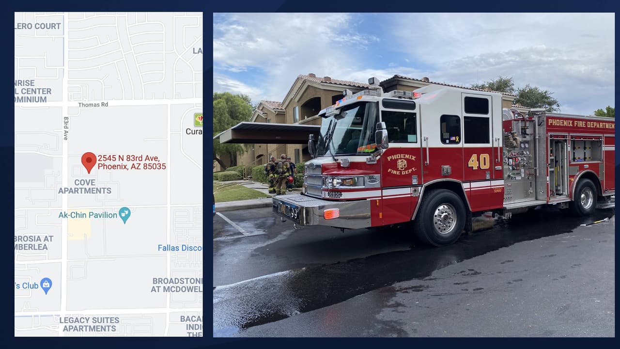 Los bomberos pudieron salvar a un perro que estaba atrapado en una lavandería en el segundo piso y pudieron sacar a todos los ocupantes de la unidad involucrada, detalla el comunicado del departamento de bomberos. La emergencia se registró este sábado cerca de la Avenida 83 y Thomas Road en Phoenix.
<br>