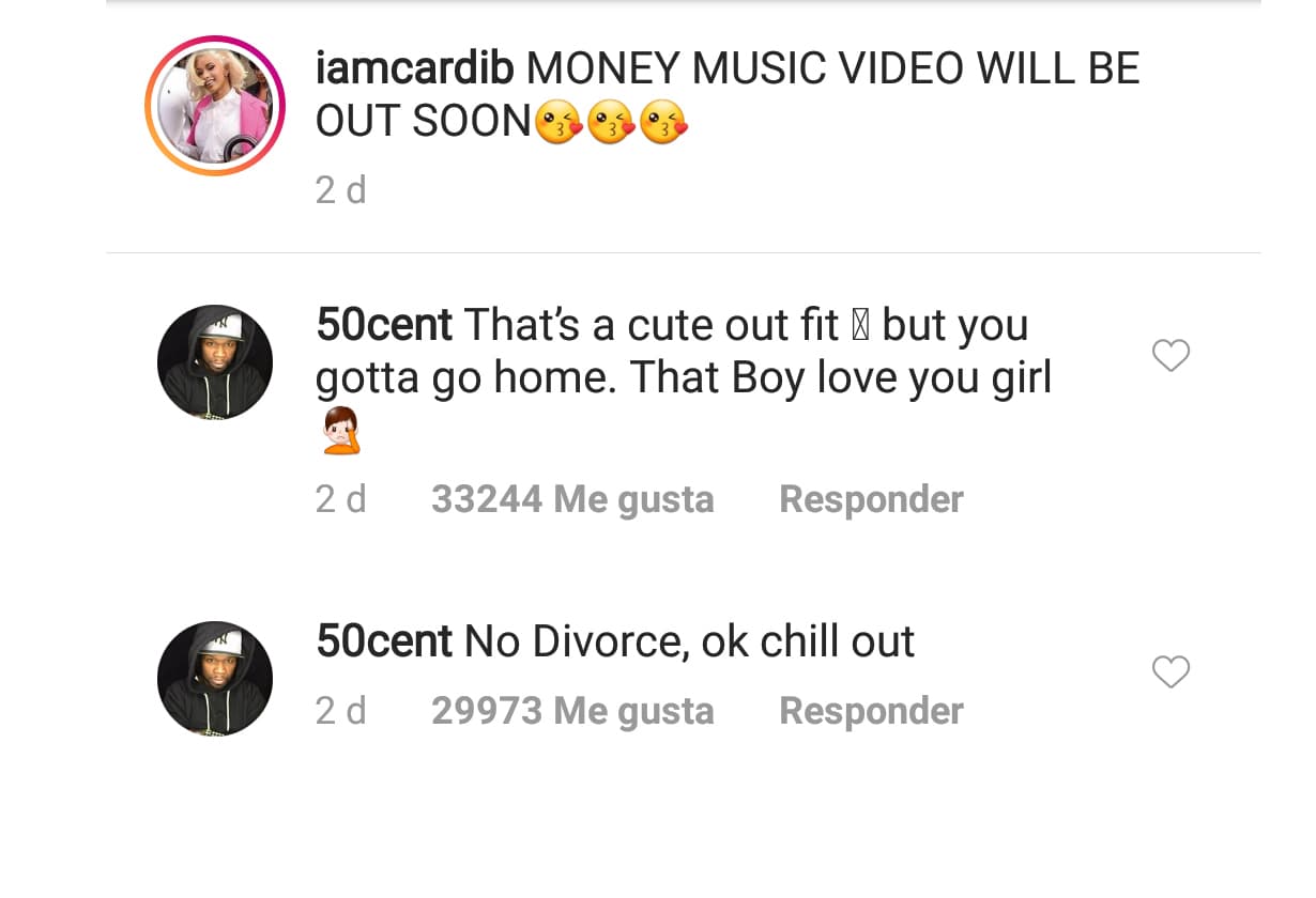 El rapero aprovechó esa publicación para enviarle un mensaje: "Es un atuendo bonito, pero tienes que ir a casa. Ese chico te ama. Sin divorcio, okay, relájate".