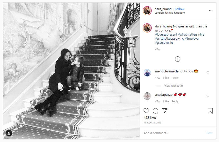 La madre del hijo de Mapelli es la arquitecta estadounidense 
<b>Dara Huang</b>, con quien mantuvo una relación de más de tres años.
<br>