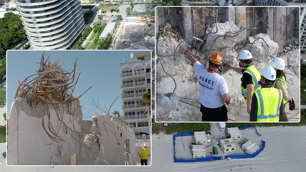 Video de investigadores revela corrosión masiva en edificio que se derrumbó en Surfside