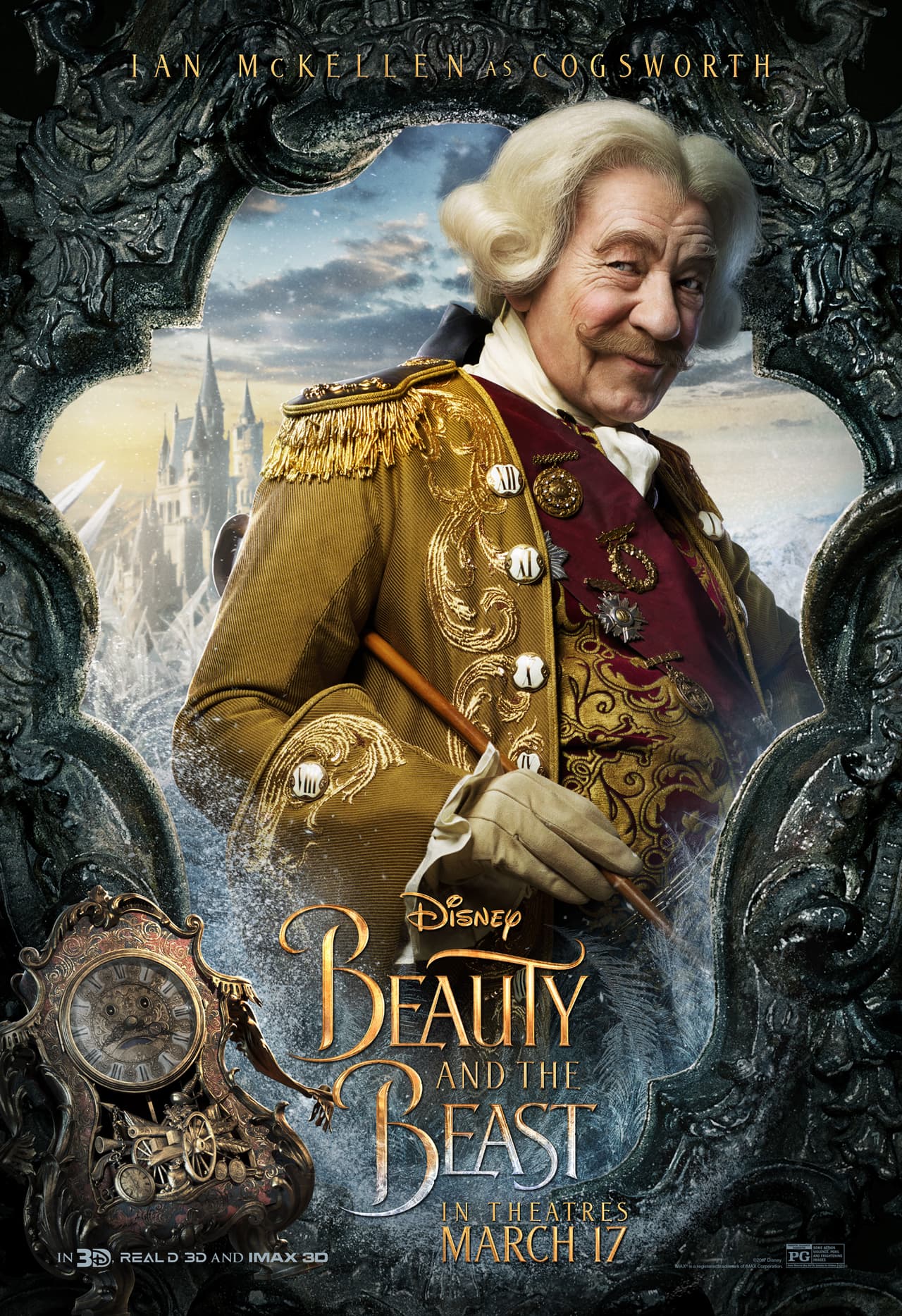 Ian McKellen es Cogsworth