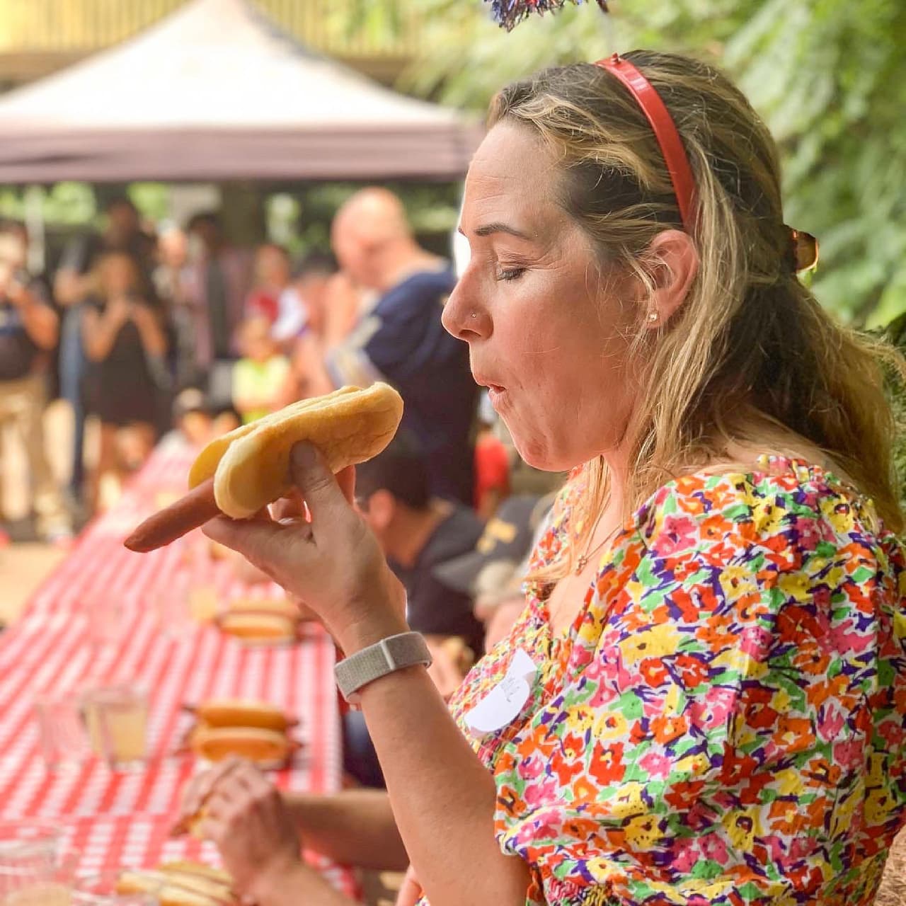 <a href="https://www.redsbeergarden.com/?discoveratlanta"><b>Second Annual Hot Dog Eating Contest (3 de julio)</b></a>. Los amantes de los perros calientes que buscan un asiento de primera fila para un evento de morderse las uñas están invitados a Red's Beer Garden el domingo 3 de julio a las 2 p.m. para su segunda competencia anual de comer hot dogs.