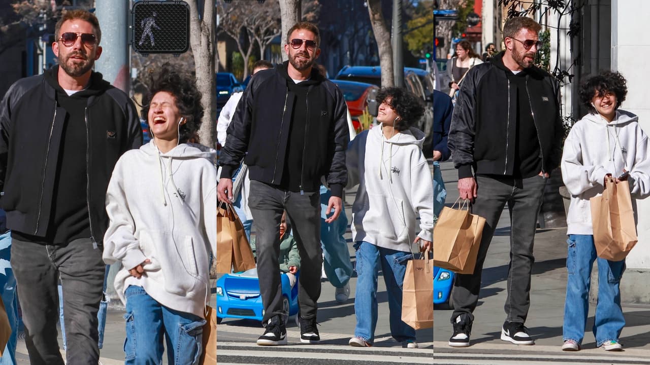 Ben Affleck y la hija de JLo, Emme, se divirtieron juntos durante una salida de compras en Santa Mónica.