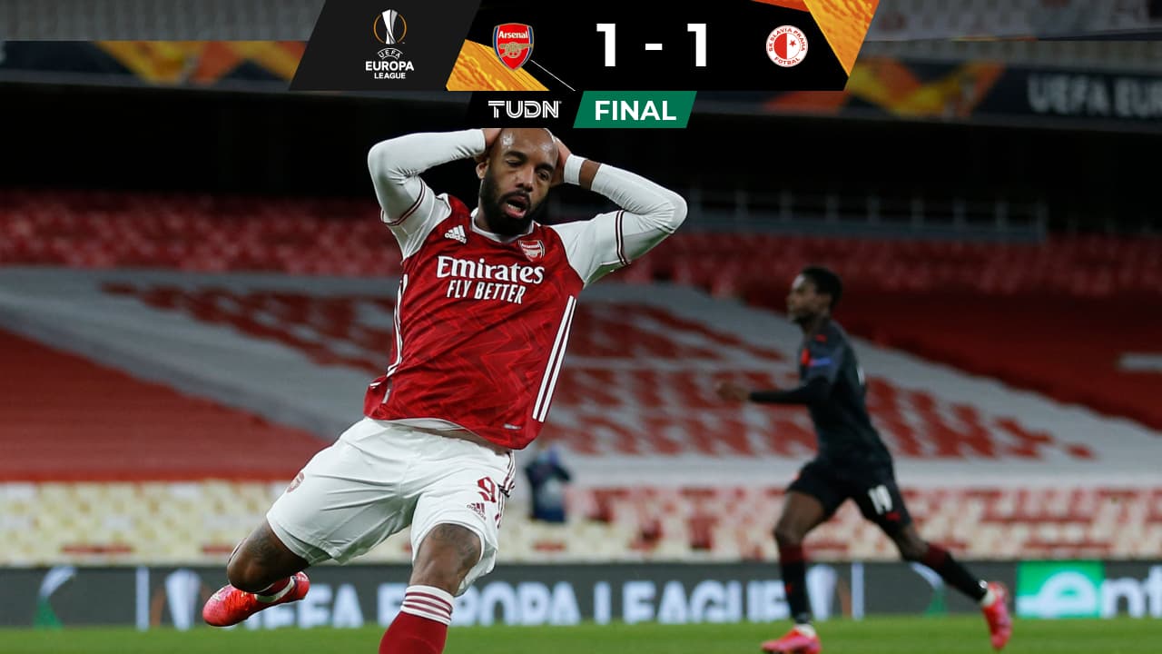 Lacazatte y Slavia Praga arruinan superioridad del Arsenal en Europa League