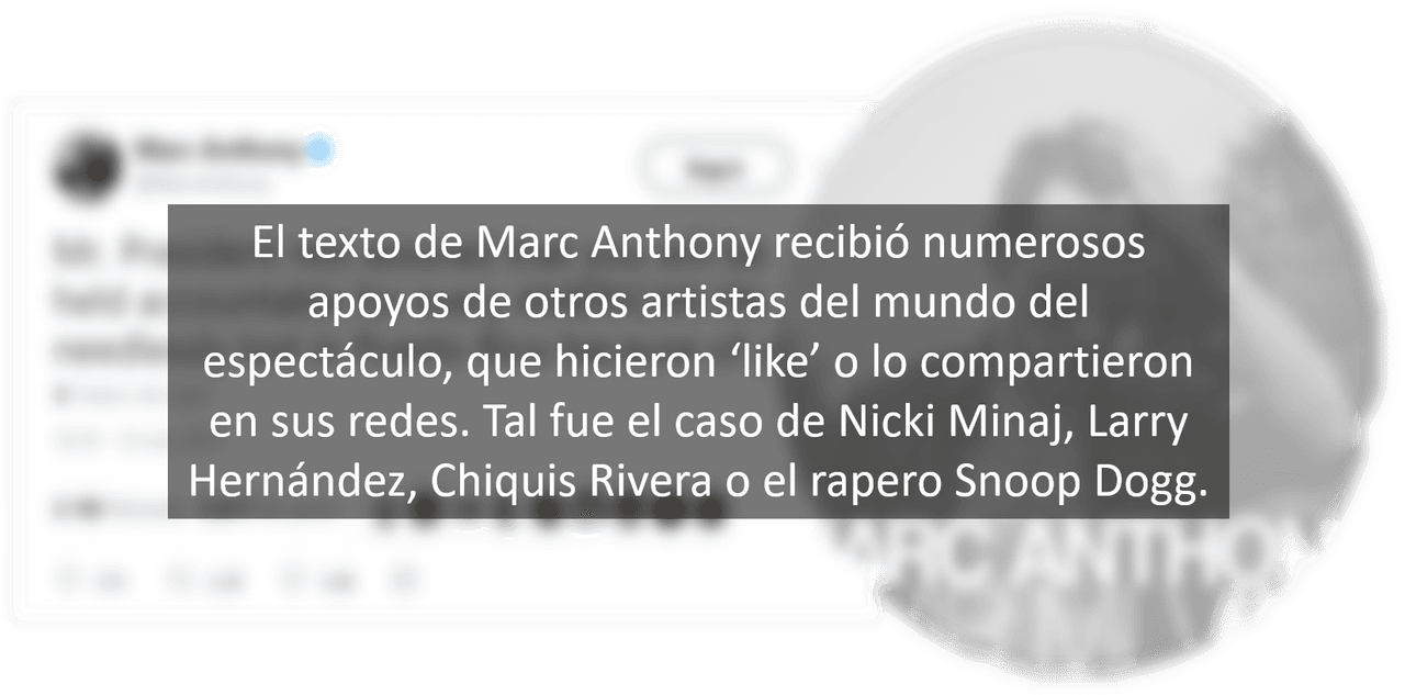 Los mensajes de Marc Anthony y Donald Trump en Twitter.