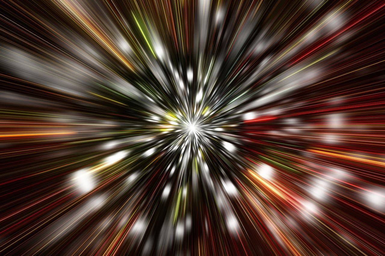 Recreación de la deformación del tiempo y el espacio durante un viaje