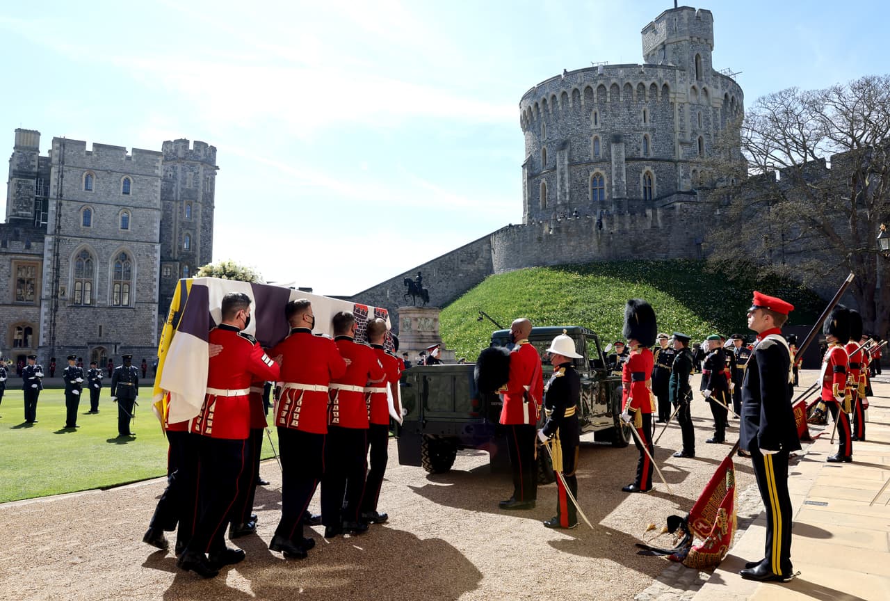 Procesión real en el funeral del príncipe Felipe