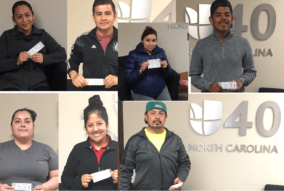 Algunos ganadores del concierto de Los Temerarios