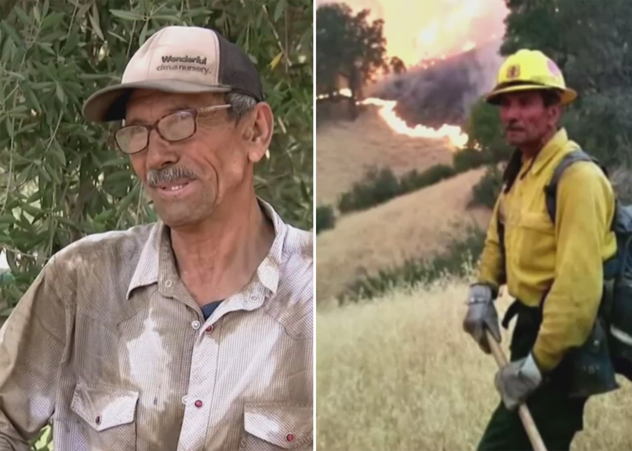 Reconocen a hispano de 68 años por su trabajo en los campos y combate de incendios en California