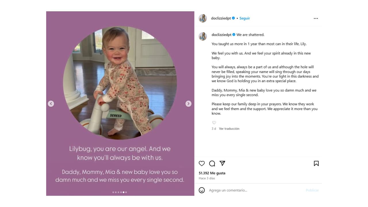 Así se reportó la muerte de Lily, bebé de la influencer Lizzie Kieffer.