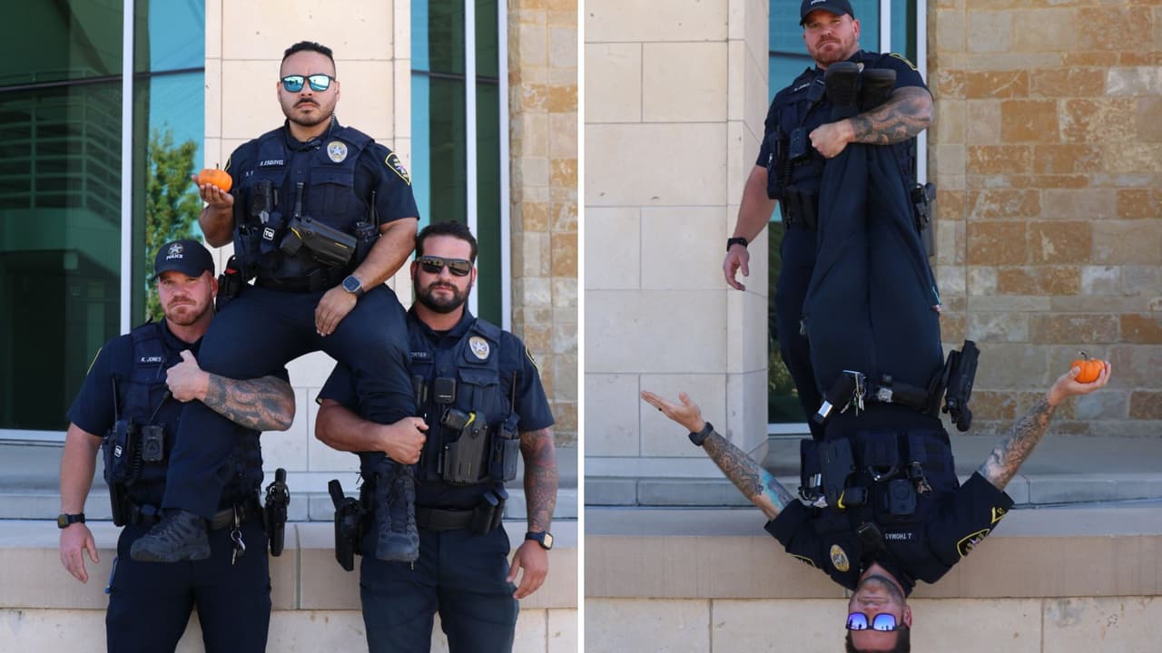 Estos policías de North Richland Hills ‘incendiaron’ las redes con su sesión fotográfica de otoño. Aunque trataron de imitar las tradicionales sesiones fotográficas que se toman en tiendas departamentales o centros comerciales, usuarias de redes sociales vieron algo más allá.