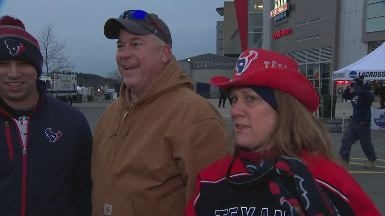Así vive la afición de Texans los momentos previos al partido ante Patriots en Massachusetts