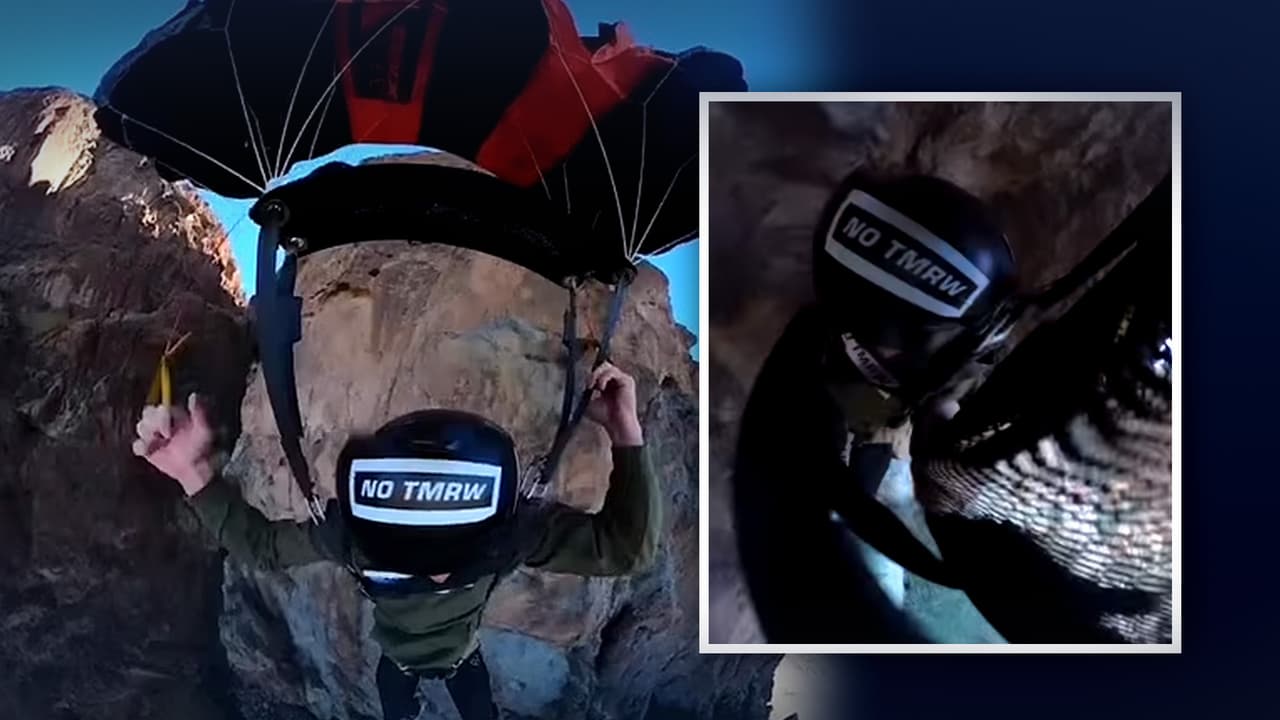 Paracaidista se queda atorado por más de una hora en un acantilado luego de falla en su parapente