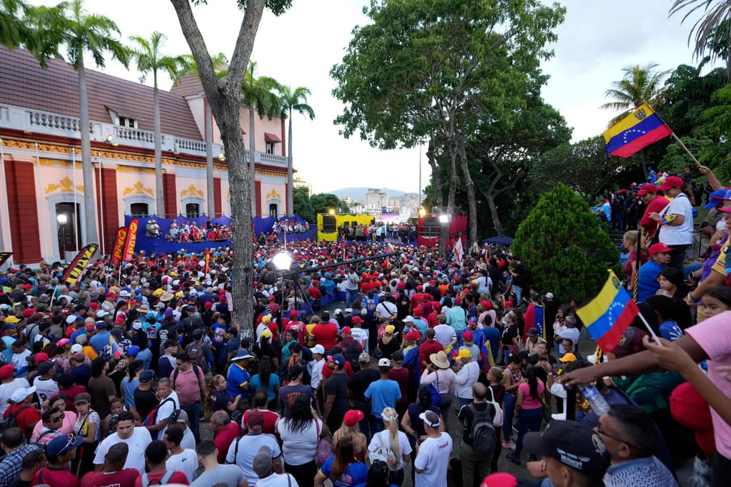 Manifestación a favor de Nicolás Maduro en Caracas.