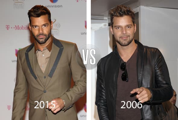 Otra de las estrellas que tiene el privilegio de ser joven por siempre es Ricky Martin, quien cambia de look, pero jamás envejece.