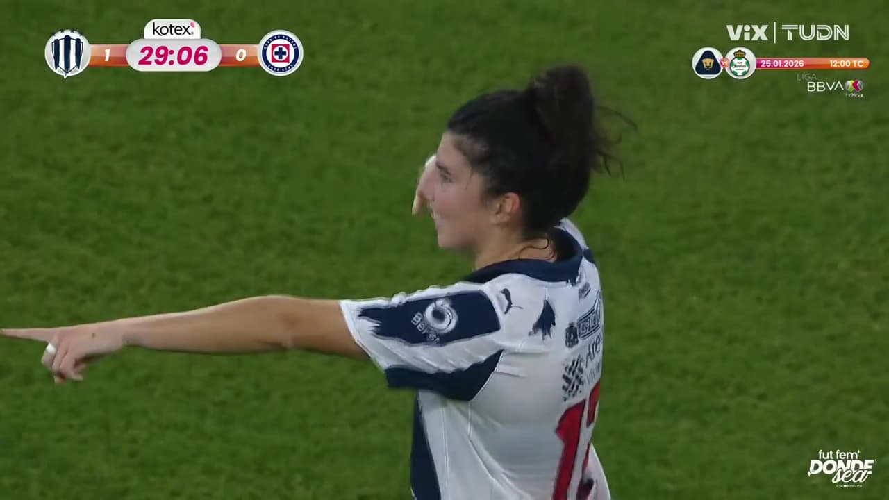 ¡Golazazazo de Rayadas! ¡Lucía García impacta de 30 metros y clava un señor golazo!