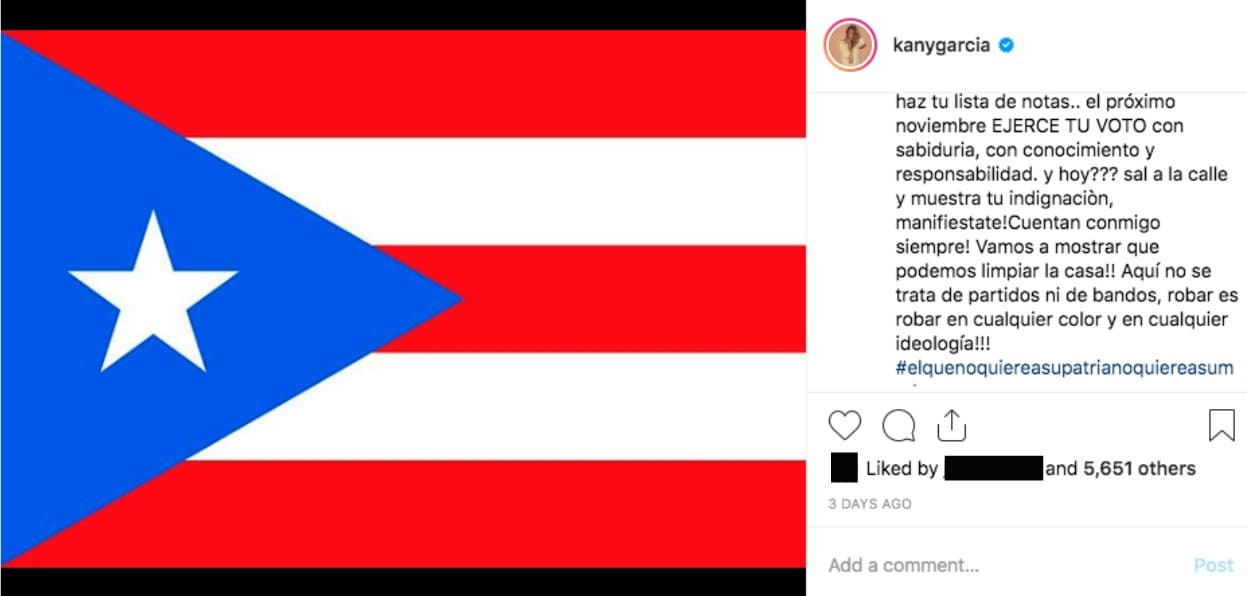 La intérprete de 'Demasiado bueno', invitó al pueblo a manifestarse y sugirió que en noviembre de 2020, cuando se presente el momento de elegir a un nuevo gobernante, los ciudadanos deben recordar quiénes les han fallado.