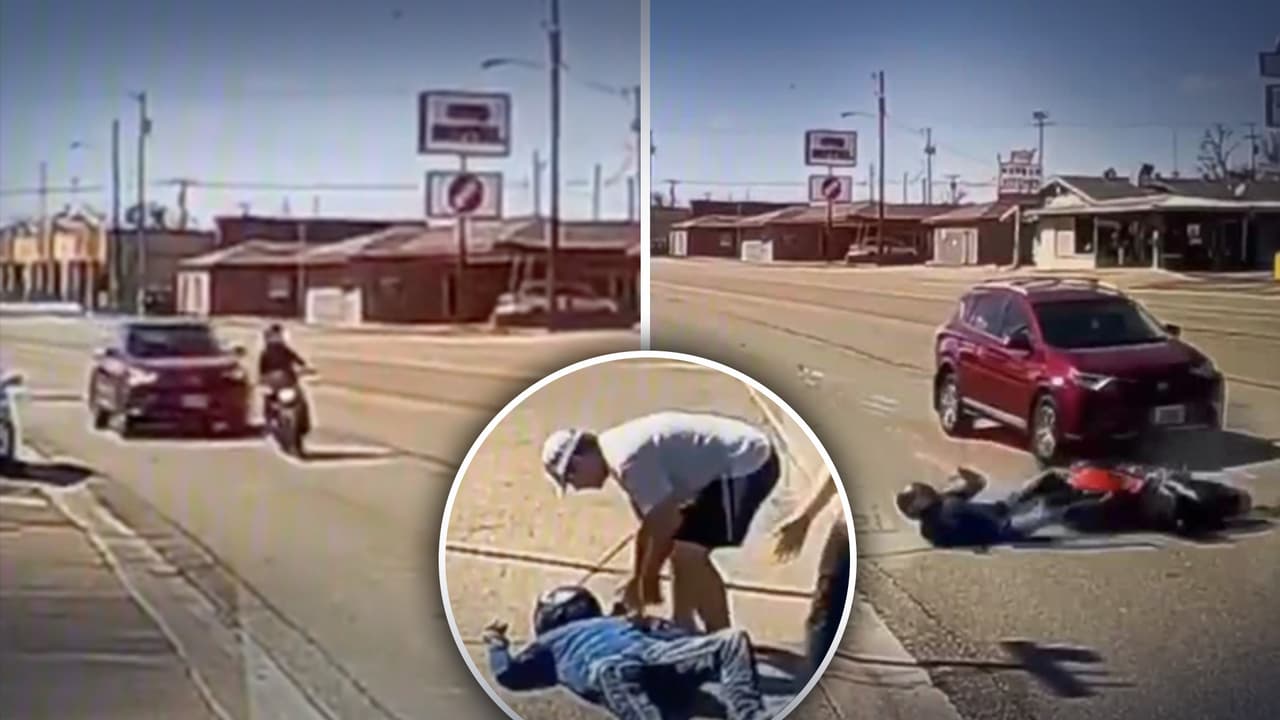 ¡Impactante! Video muestra atropello de un motociclista en Texas