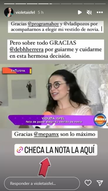 Aunque todavía no tiene la fecha exacta de su boda, reveló al programa Hoy que será en unas semanas, por lo que pronto tendrá que decidirse por un vestido de novia.