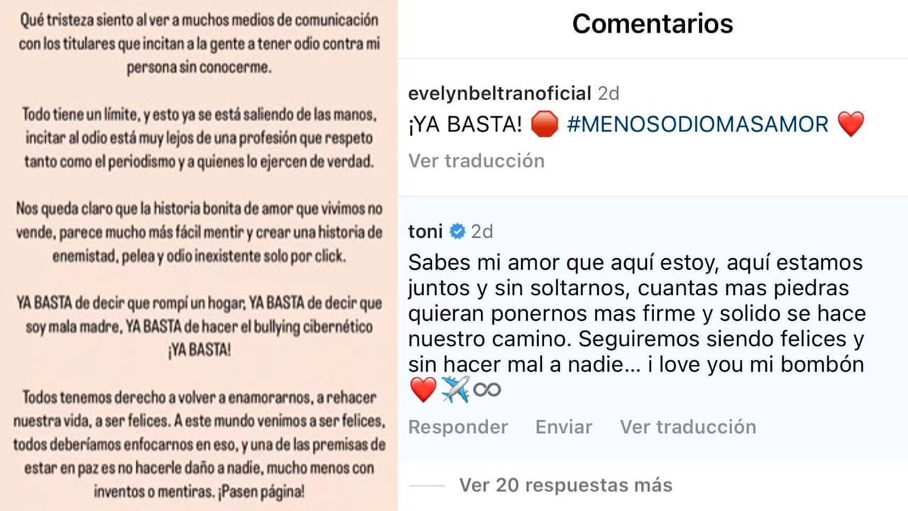 Evelyn Beltrán pidió que no se le señale por ser la supuesta causante de la separación entre Toni Costa y Adamari López.