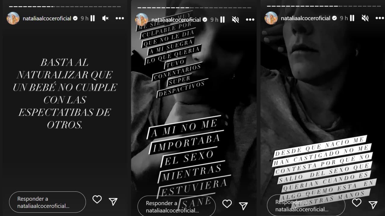 Natalia Alcocer dijo que la familia de su pareja la ha "castigado" por el sexo de su bebé.
