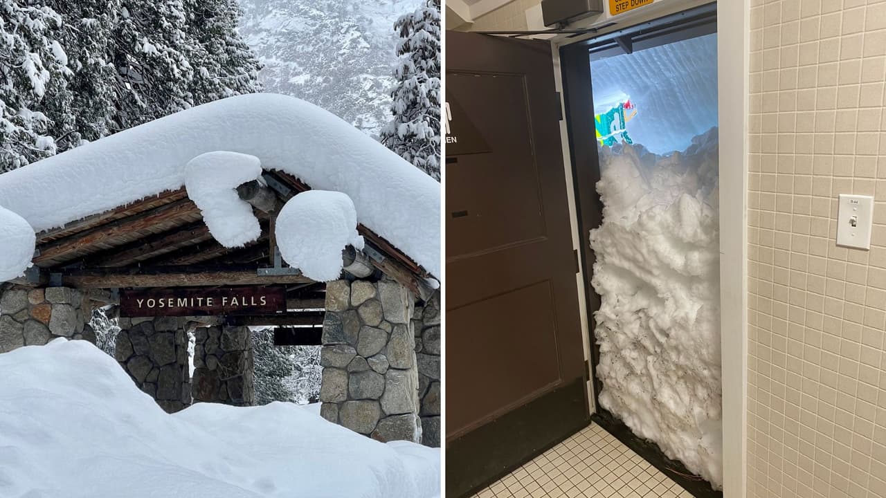 Toneladas de hielo y nieve mantienen cerrado el Parque Nacional de Yosemite