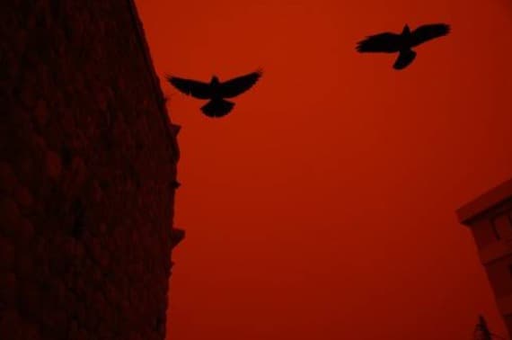 Estas son las postales que la arena del Desierto del Sahara, que llegó con las ráfagas de viento, ha dejado en Grecia.