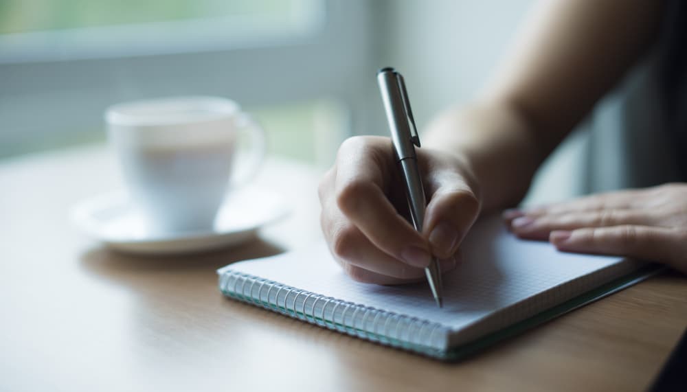 Escribe en un papel o cuaderno aquello que deseas lograr en tu futuro en el aspecto emocional, laboral, espiritual, etc. (la sugerencia es que el ejercicio lo hagas por separado para cada aspecto).