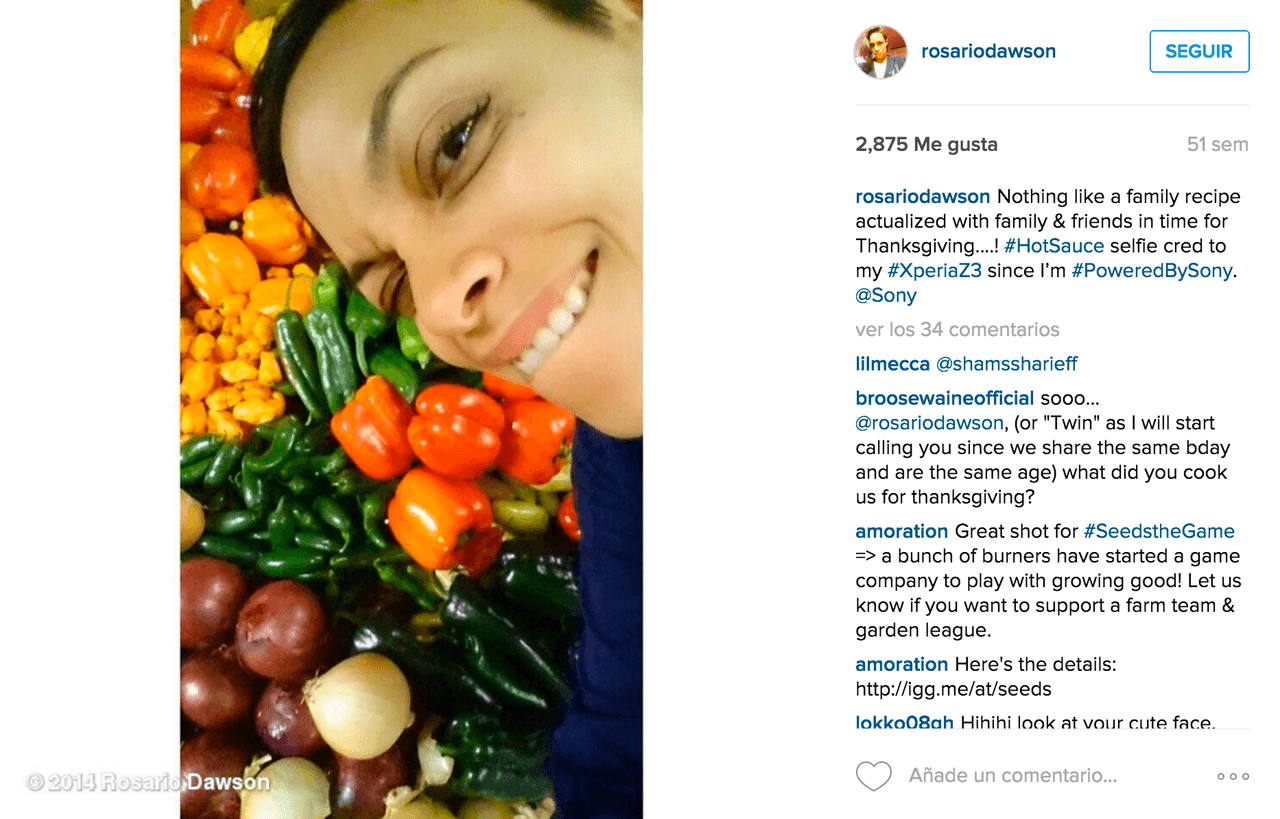 Los preparativos de Rosario Dawson para una cena casera