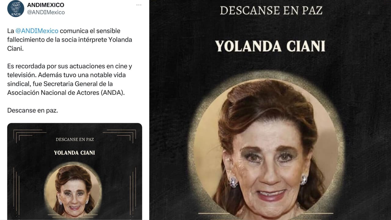 Así se dio a conocer la muerte de la actriz Yolanda Ciani.