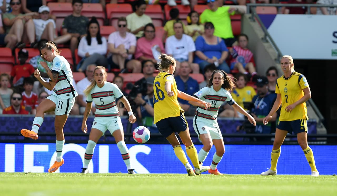 Suecia aplastó 5-0 a Portugal en la Jornada 3 con doblete de Filippa Angeldal, goles de Kosovare Asllani y Stina Blackstenius, y autogol de Carole Costa.