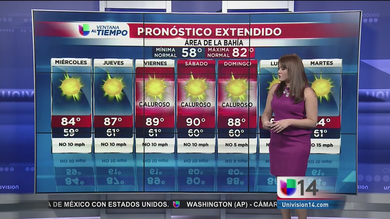 Temperaturas cálidas en el Área de la Bahía