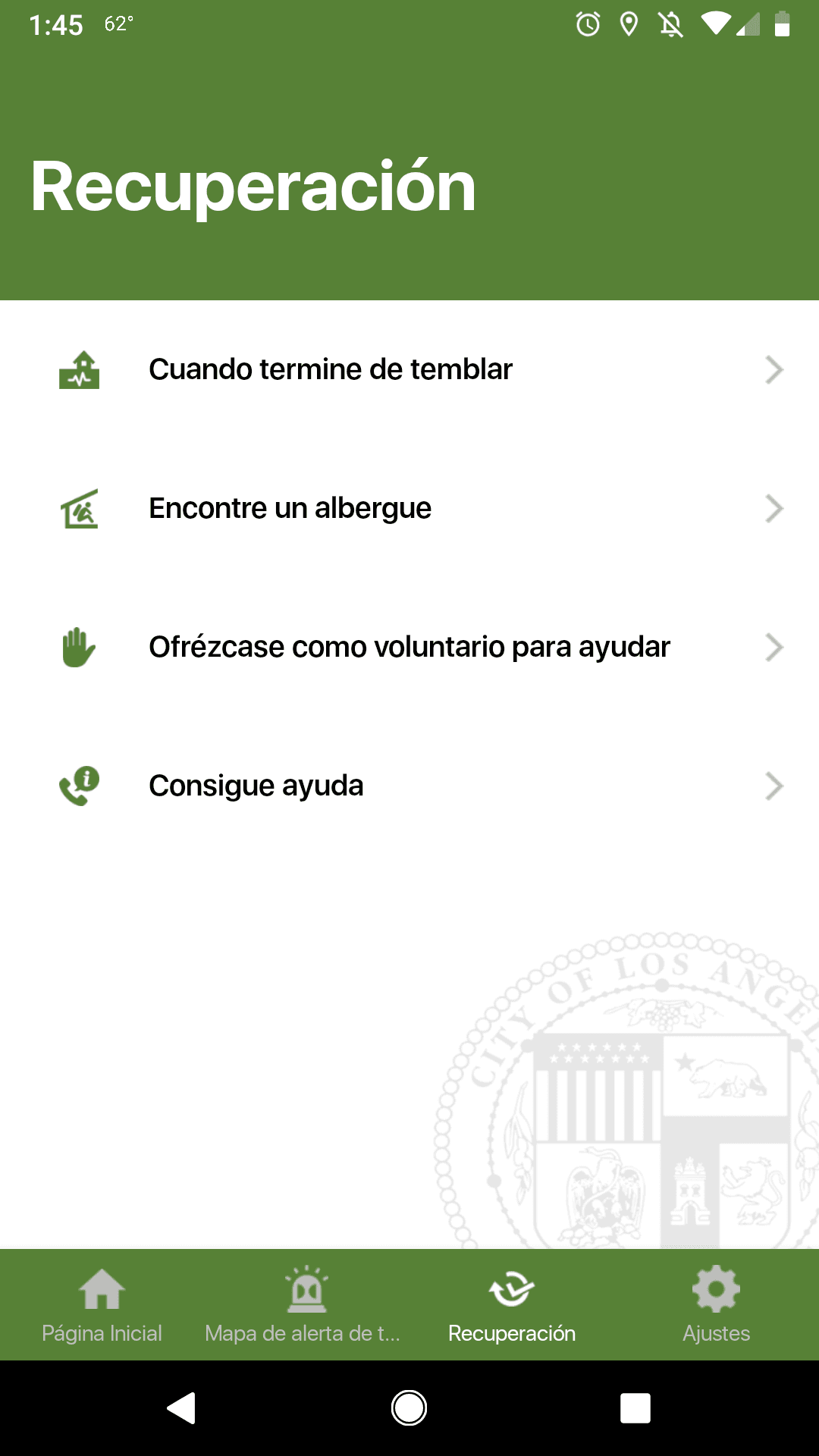 También ofrece información adicional sobre qué hacer en caso de una emergencia.