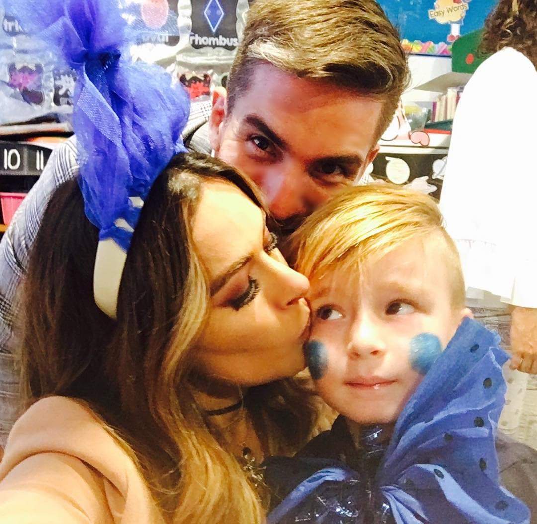 Ahora que su hijo está más grande, Mateo la acompaña de vez en cuando a las grabaciones de Pequeños Gigantes.